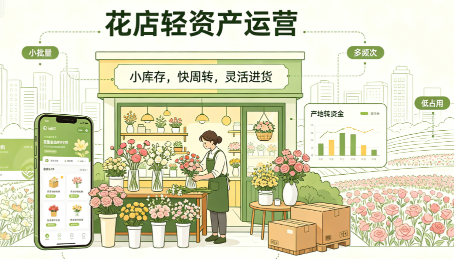 越来越多的花店开始“轻资产”运营，进货轻量化怎么做？