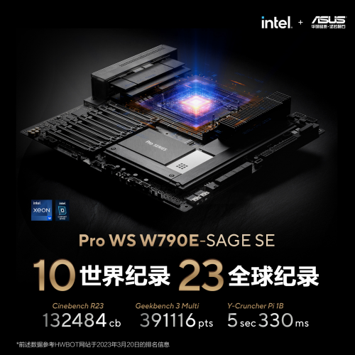 华硕PRO WS W790E-SAGE SE主板创10项世界纪录 23项全球纪录