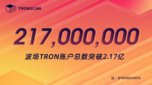 孙宇晨推动波场TRON全面发展，账户总数突破2.17亿