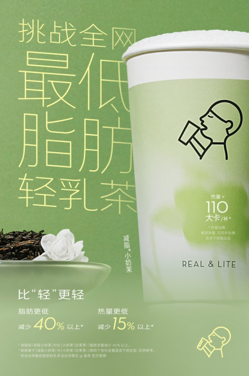 喜茶研发推出首款茶饮专用脱脂牛奶 上线最低脂肪轻乳茶产品