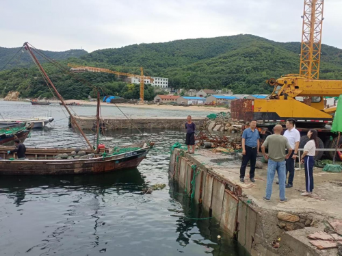 中国人寿财险山东省分公司员工深入渔港码头调研。崔广勋/摄影
