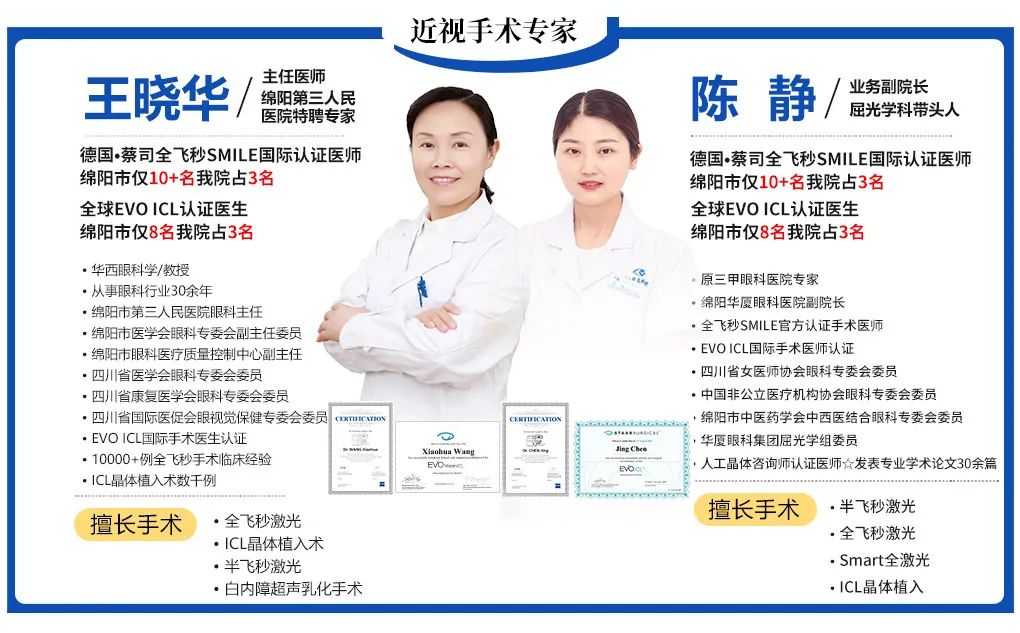 全飞秒+ICL双证绵阳近视手术专家——绵阳华厦陈静：金杯银杯，不如摘镜族口碑！