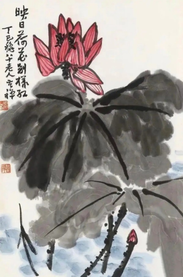 李苦禅水墨荷花国画作品艺术赏析(图)