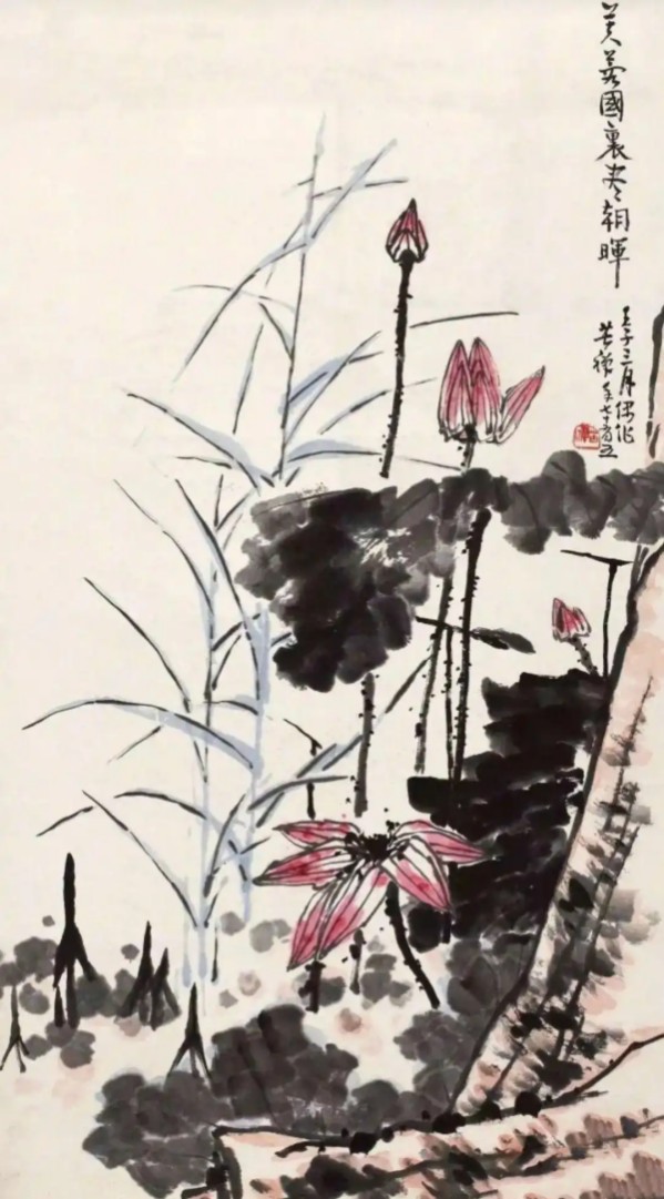 李苦禅水墨荷花国画作品艺术赏析(图)