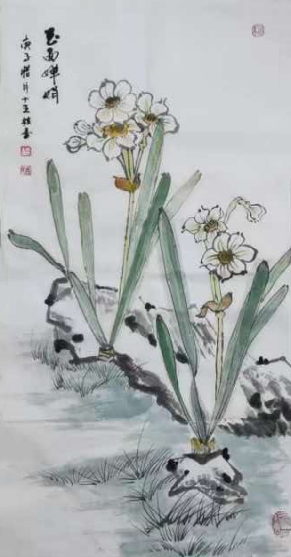 《众星捧月墨染国庆》风格独特艺术家张桂香