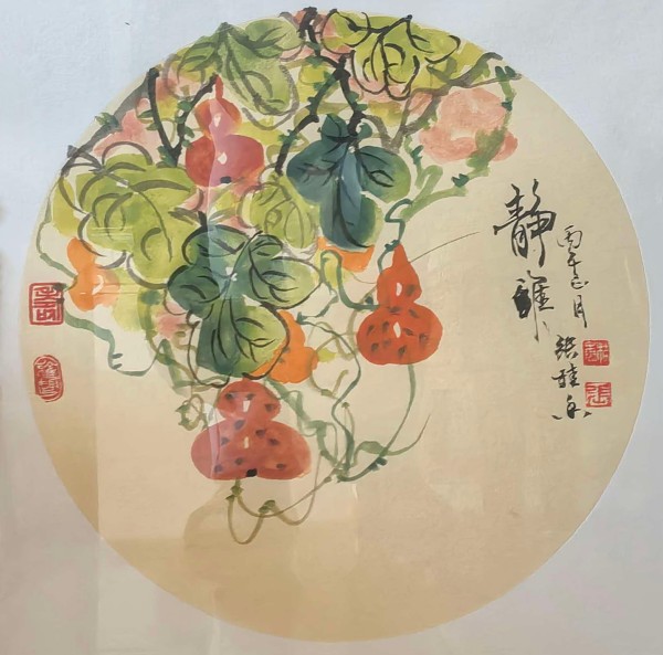 《众星捧月墨染国庆》风格独特艺术家张桂香