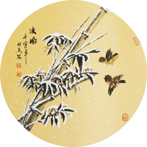 《众星捧月墨染国庆》风格独特艺术家张桂香