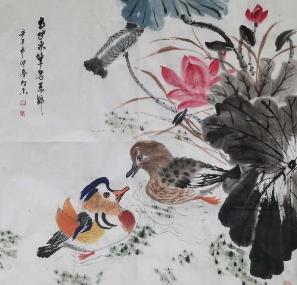 《众星捧月墨染国庆》风格独特艺术家张桂香