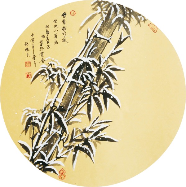 《众星捧月墨染国庆》风格独特艺术家张桂香