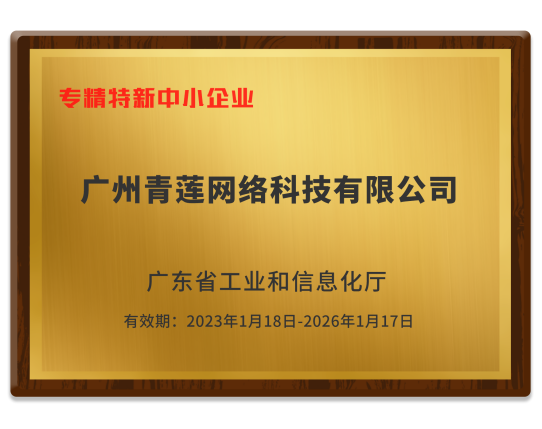 再获认可！青莲网络获评2022年广东省专精特新广州SEO的企业