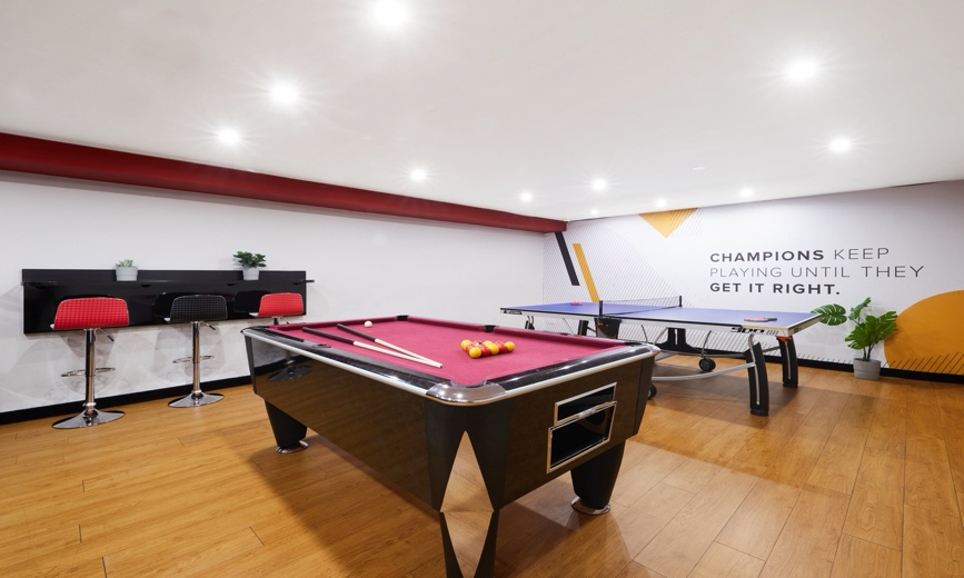 pool table and table tennis