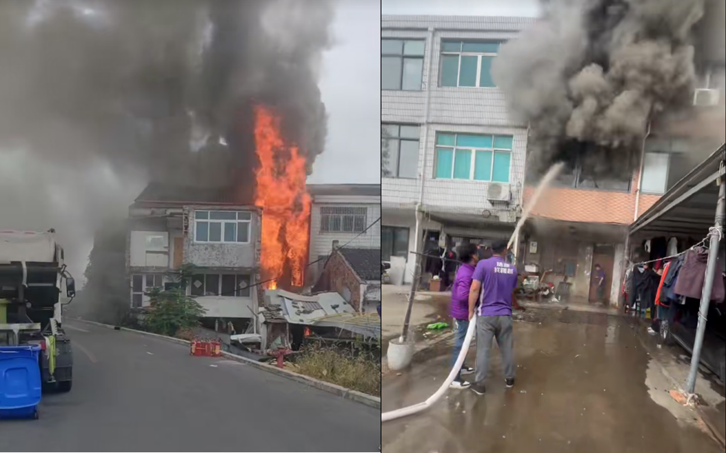 逆行火场彰显担当 跨越小哥协助消防扑灭居民楼大火