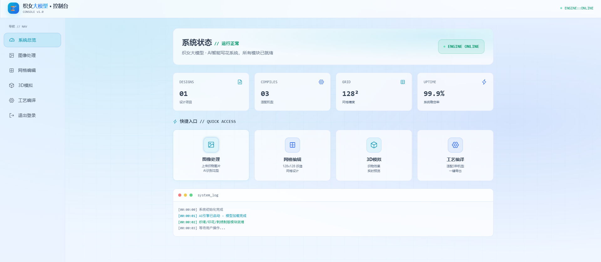 AI系统模型的控制台页面